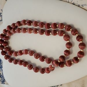 Vintage Silk Thread Bead Necklace